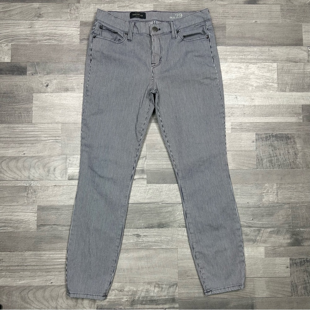 J. Crew Railroad Stripe Toothpick Skinny Jeans 29